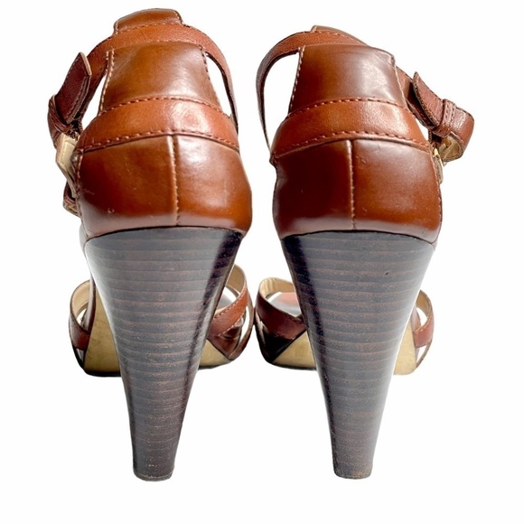 Franco Sarto Clash Leather Double Adjustable Buckle Straps Sandal Heels Size 7 - Picture 3 of 11